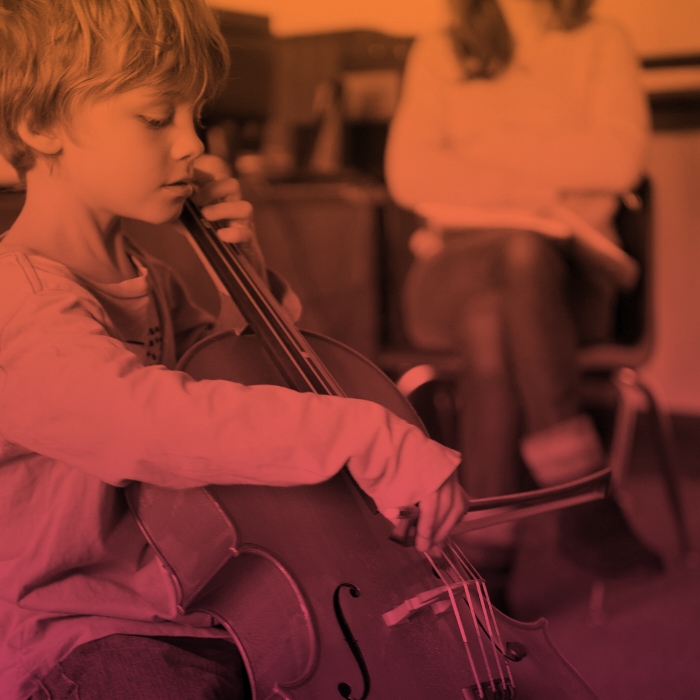 child playing cello