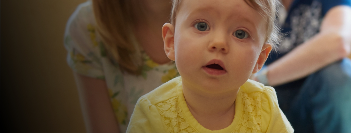 baby looking right into the camera