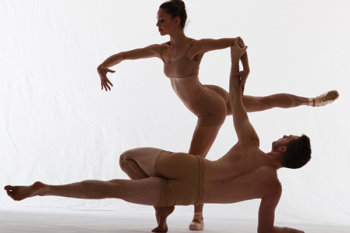 Two people performing ballet