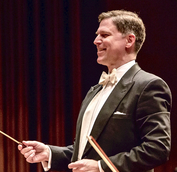 Mark Mandarano, conducting an orchestra