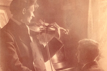 Old photo of William MacPhail playing violin