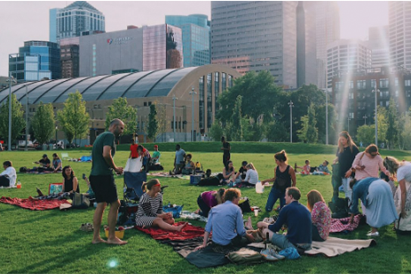 People sitting in a park