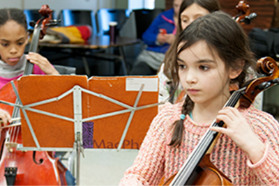 Group of students playing cello