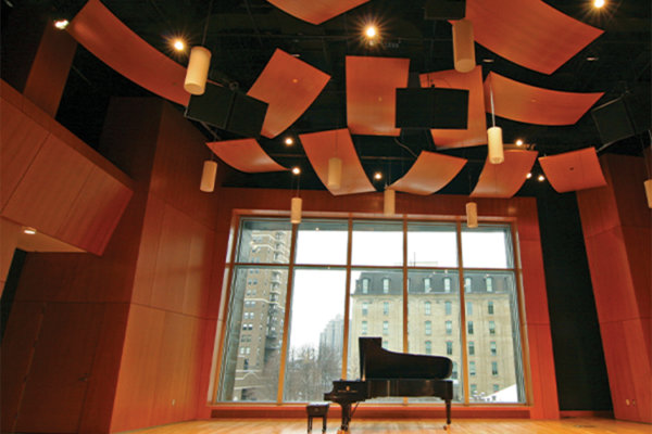 Antonello Hall stage with a piano on it
