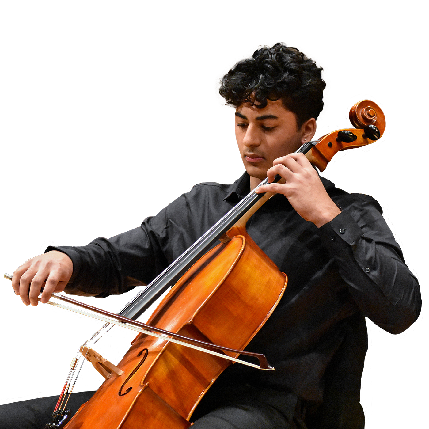 young man playing the cello