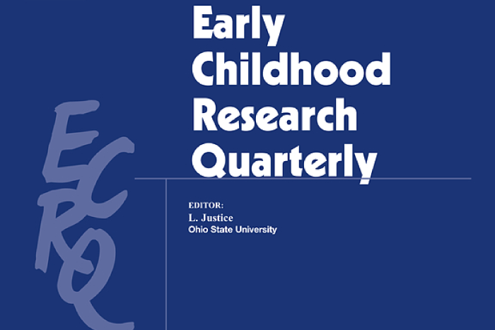 Blue background with white text that says Early Childhood Research Quarterly