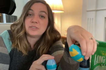 Cari holding egg shakers