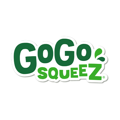 GoGo Squeez written in green letters