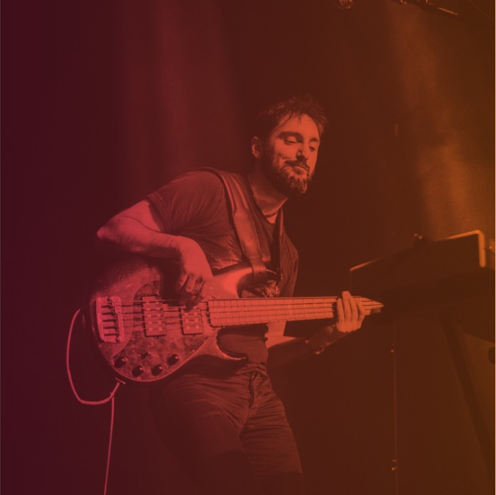 Greg Byers playing electric bass