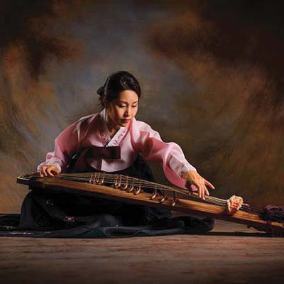 Person playing a gayageum