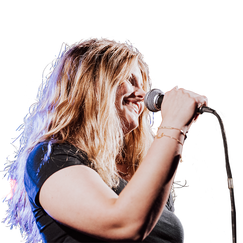 a rock singer performing