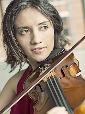 Julia playing a violin